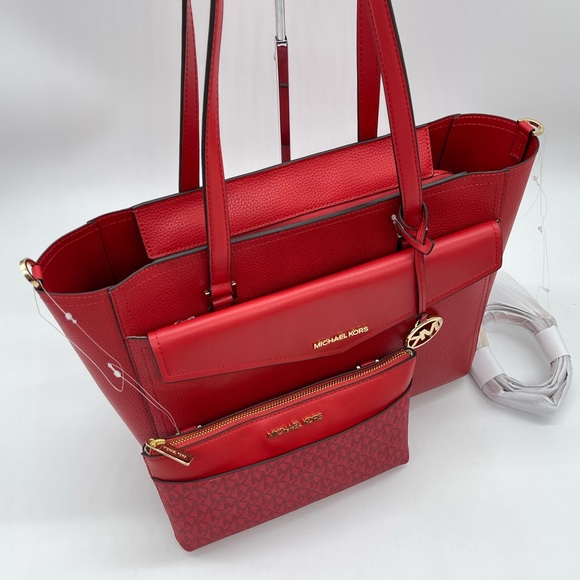 Michael Kors Large Maude Large 3 in 1 Tote Bag Flame - Picture 3 of 16